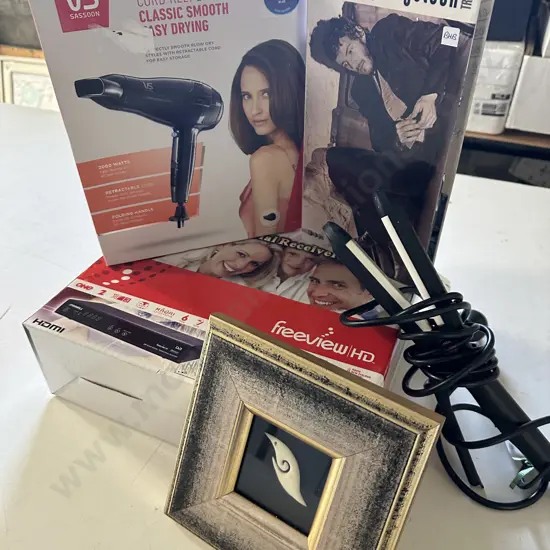 Selection Of Items Including Freeview, Dryer, Straightners, Cds etc
