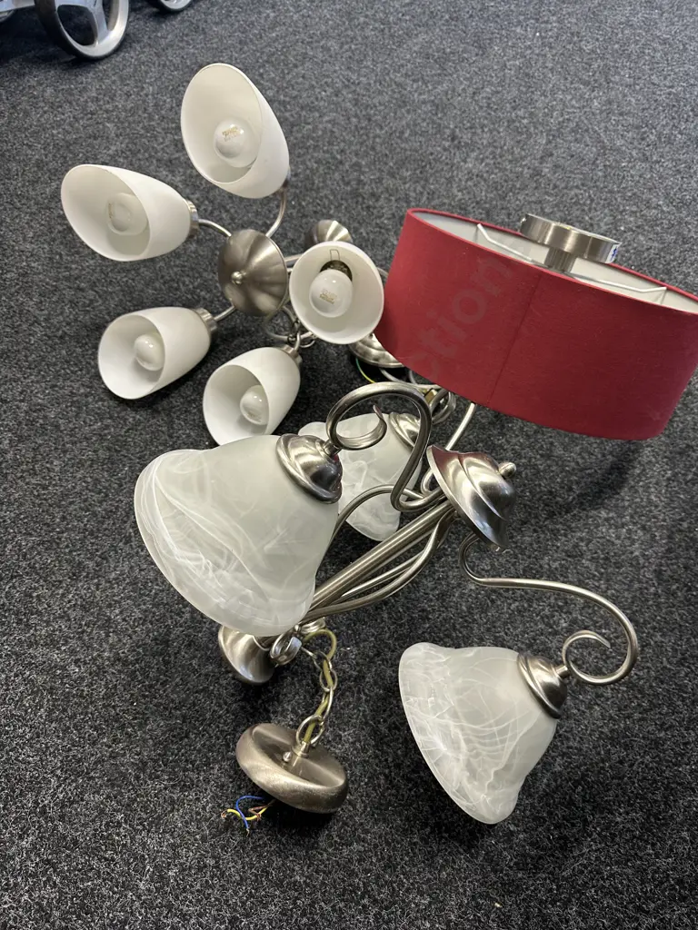 Ceiling Pendant Light Fittings With Red 3 Bulb Light Fitting(Dumped As Unable to Sell) Image 1++