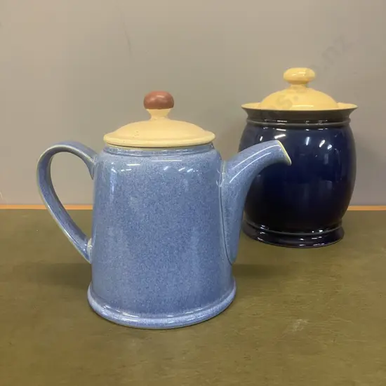 Denby Teapot & Lidded Denby Canister
