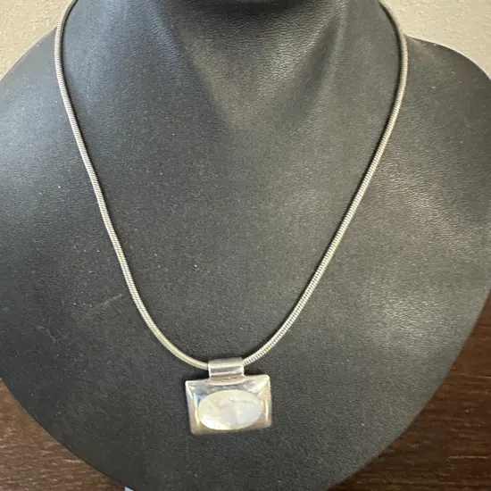 Stamped 925 Pendant On Silver Coloured Snake Chain 