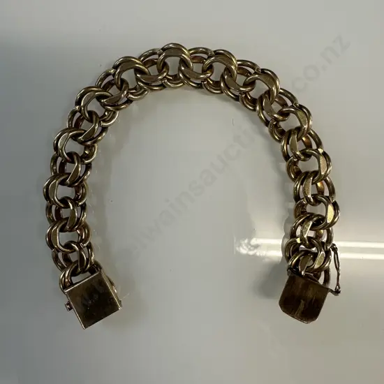 Stamped 14k Double Link Gold Bracelet