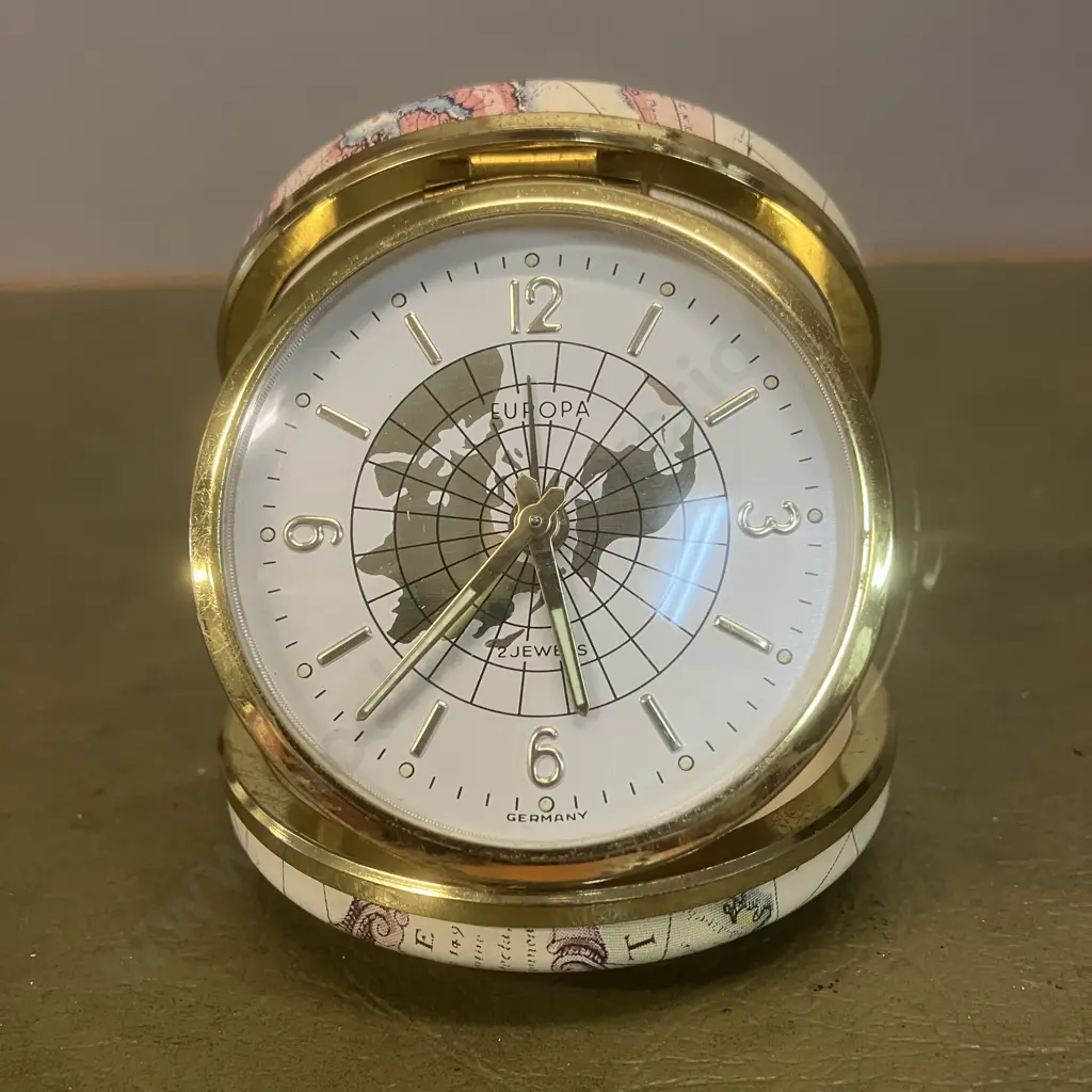 Vintage Mid-Century Folding Travel Alarm Clock by Europa – Germany, c. 1960s Image 1++