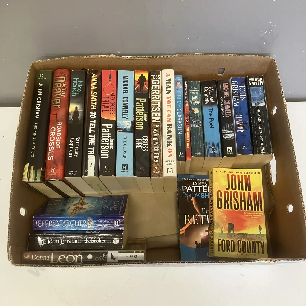 Box Lot Books, Grisham, Deaver, Patterson Etc Image 1++
