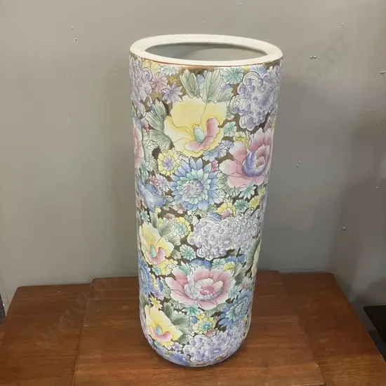 Chinese Chinoiserie Style Ceramic Umbrella Stand. 62 x 23.5cm