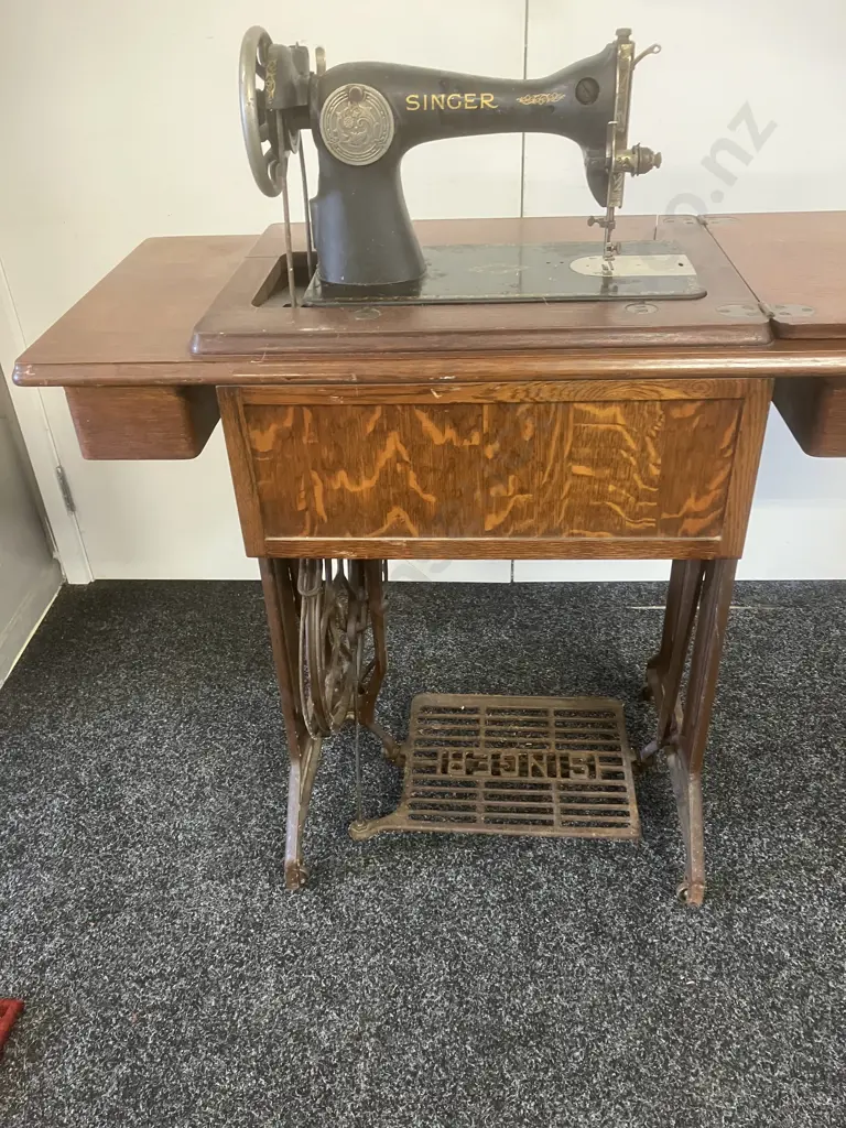 1949 Singer Model No 15K88 Treadle Sewing Machine With Manual & Accessories, #EF338259 - Kilbowie, Clydebank, Scotland Image 1++