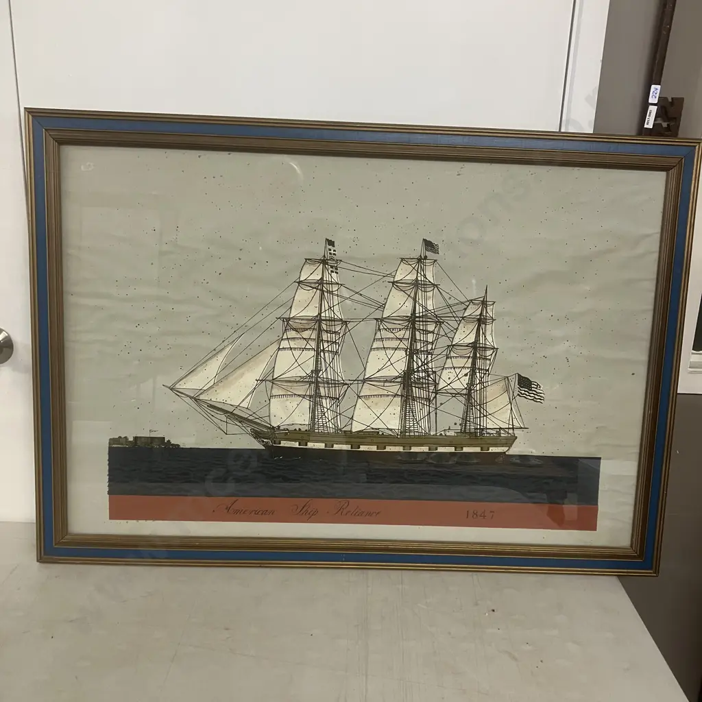 'American Ship Reliance 1847' Framed Art Print. 70 x 100cm Image 1++