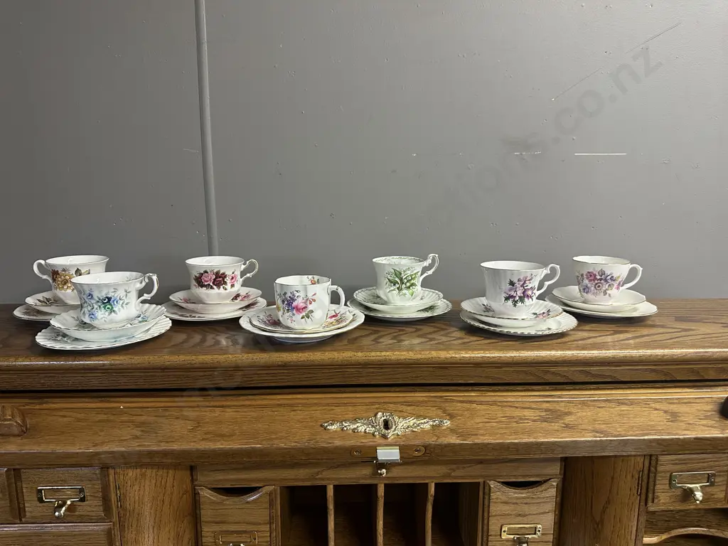 Selection Of Vintage Trios Including Royal Albert, Royal Crown Derby Etc Image 1++