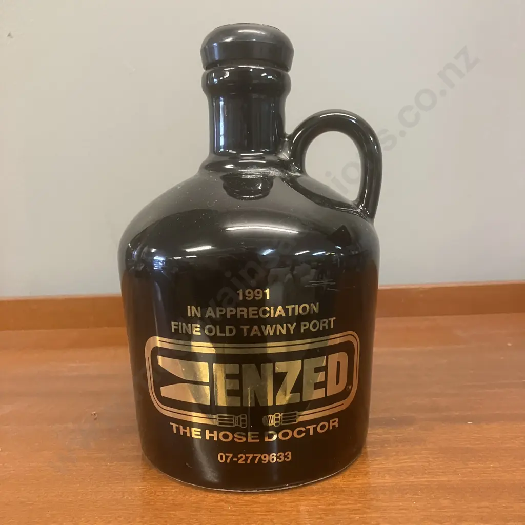 Vintage Scarce 'ENZED The Hose Doctor' Promotional Old Tawny Port Stoneware Jug. H17cm Image 1++