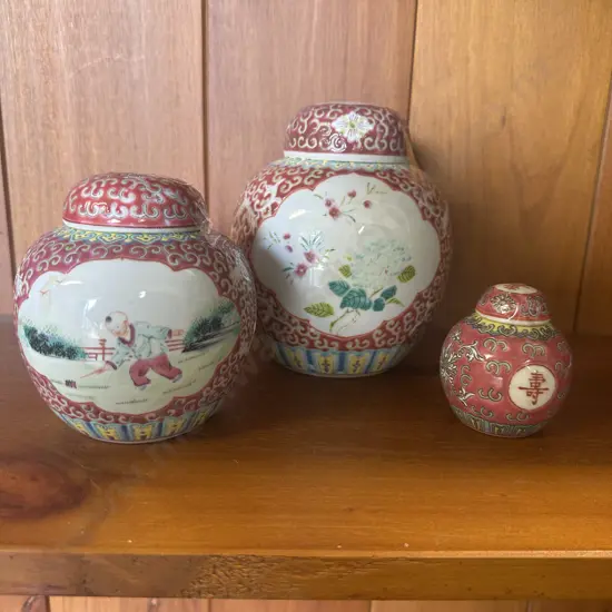 Selection Of Vintage Chinese Porcelain Ginger Jars