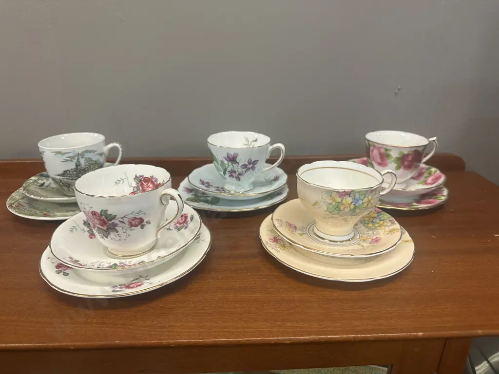 Vintage Trios x 5 Including Royal Albert, Paragon Etc Image 1++