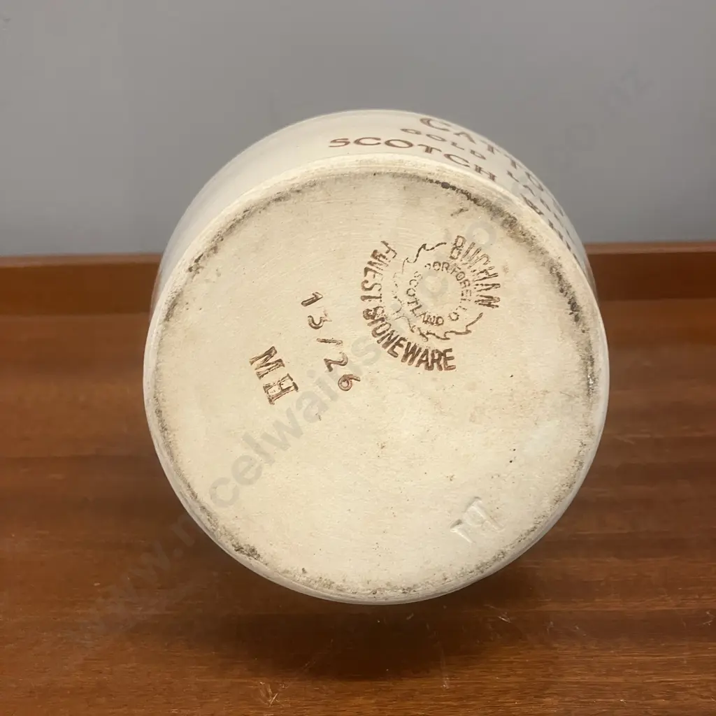 Catto's Gold Label 1953 New Zealand Royal Visit Stoneware Whiskey Jug Image 1++