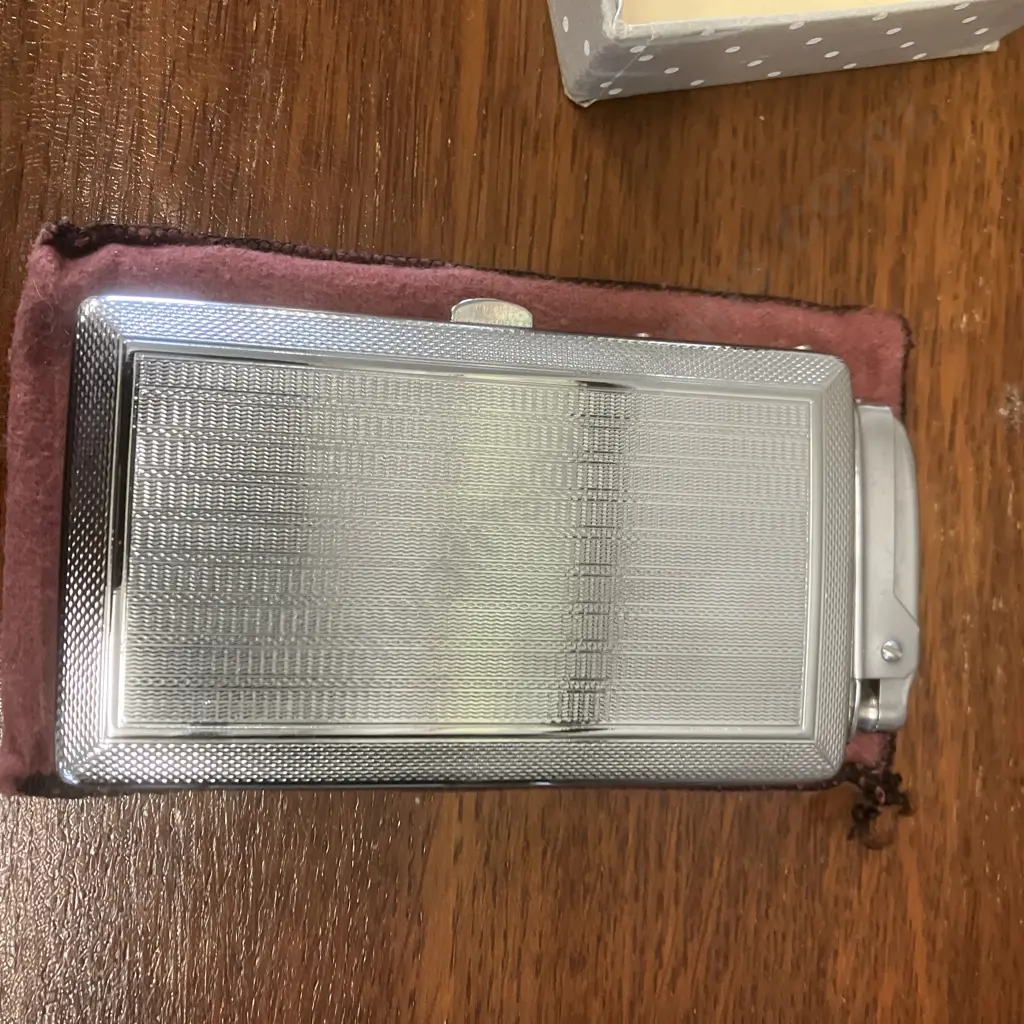 Vintage 1950s MOSDA Streamline Lighter Case - Cigarette Case  & Lighter With Original Box Made In  England Image 1++
