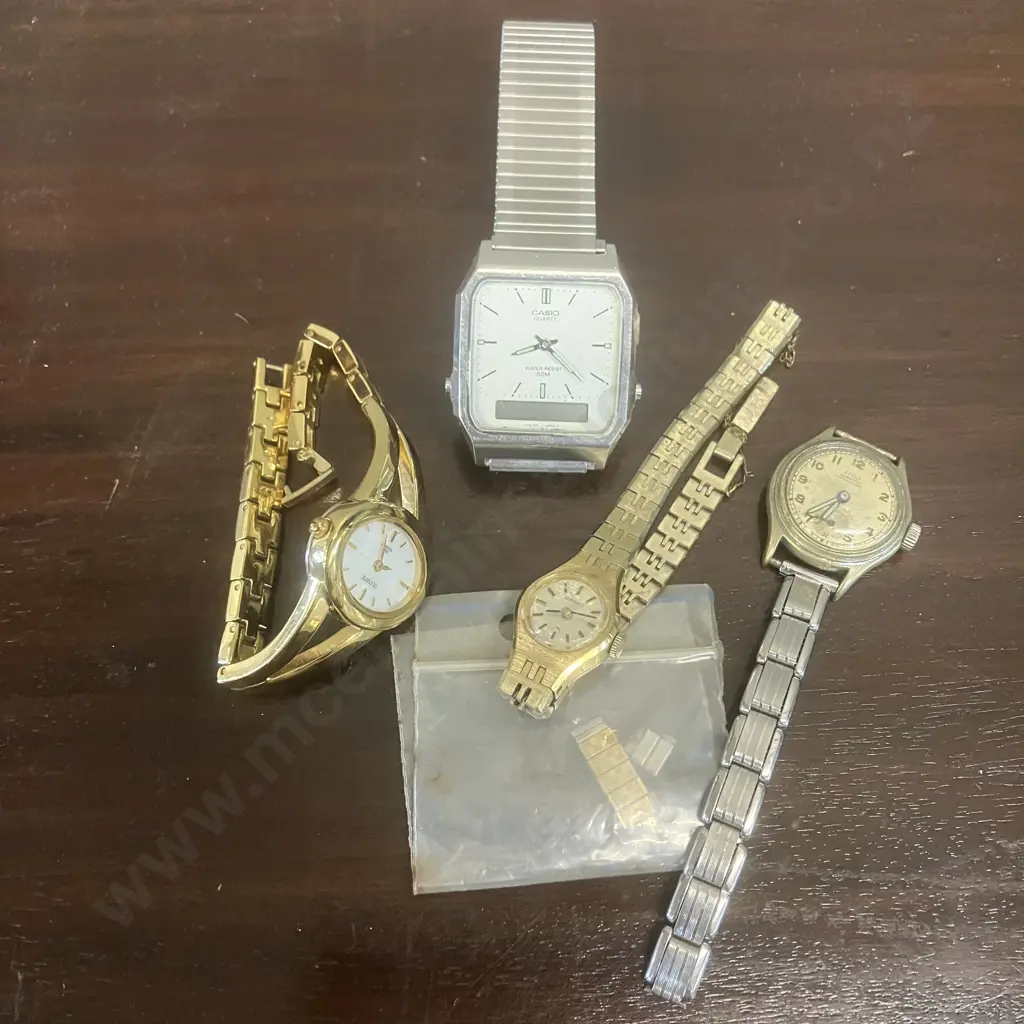 Assorted Vintage Watches x 4 - Seiko, Olympic, Casio & Liga (As Found) Image 1++