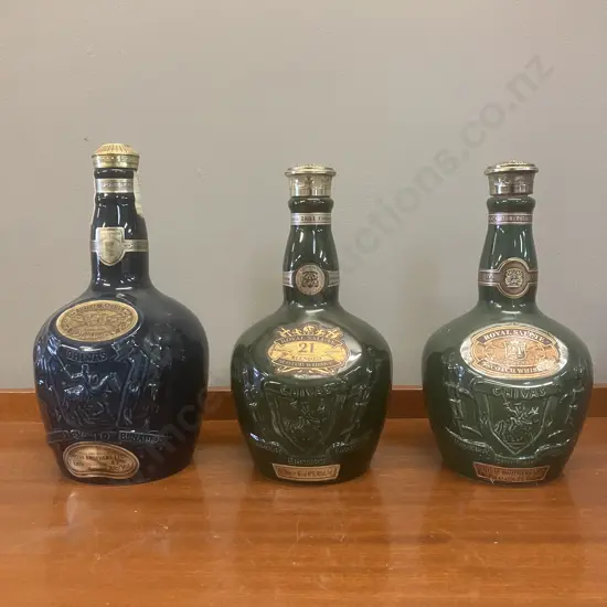 Chivas Brothers "Royal Salute" Scotch Whiskey Decanter - Bottles x 3