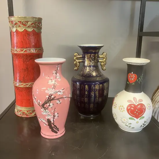 Chinese Porcelain & Bamboo Vases