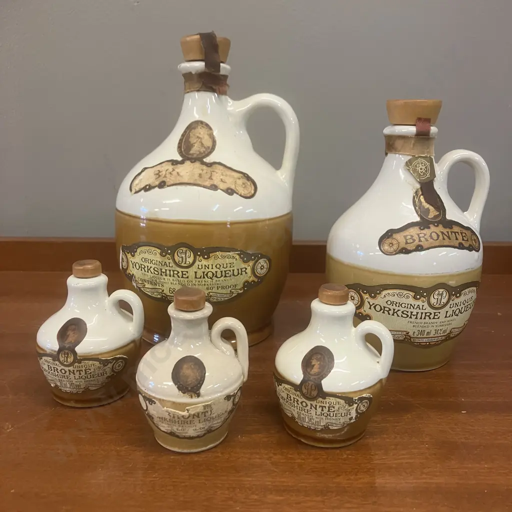 Bronte Original Unique Yorkshire Liqueur Jugs x 5 Image 1++