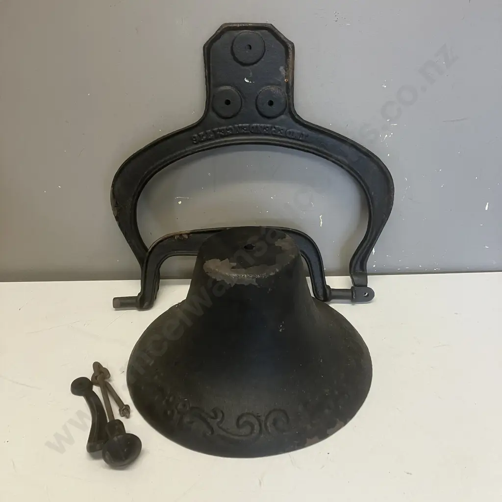 Vintage Independence 1776 Cast Iron Bell With Mounting Cradle and Rocking Arm - Bell Diameter 35cm Image 1++
