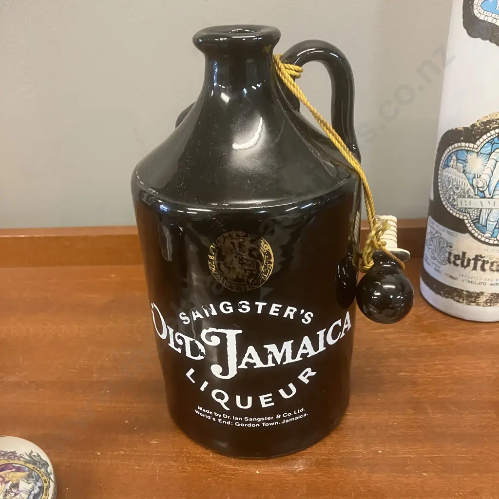 Vintage Sangsters Old Jamaica Liqueur, Three x British Navy Pussers Rum, Beameister Image 1++