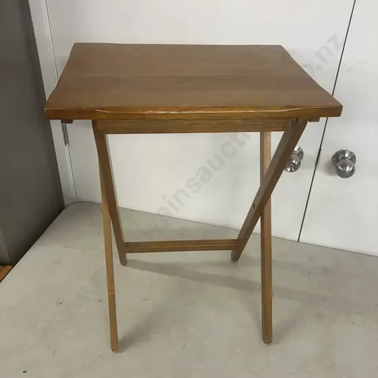 Wooden Folding Tray Table. H65 W47.5 D36.5cm