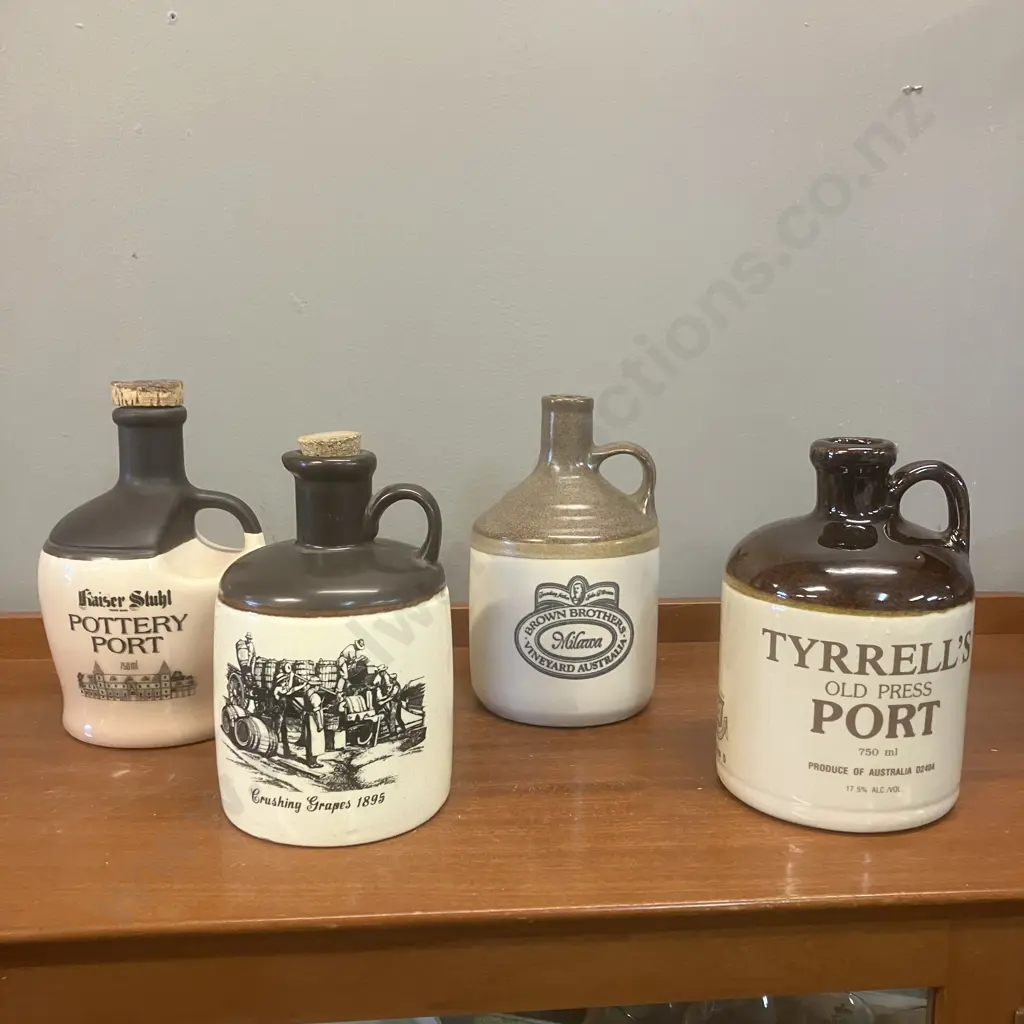 Tyrells Old Press, Brown Bros Milawa, Kaiser Stuhl & Shafthouse Port Stoneware Jugs Image 1++