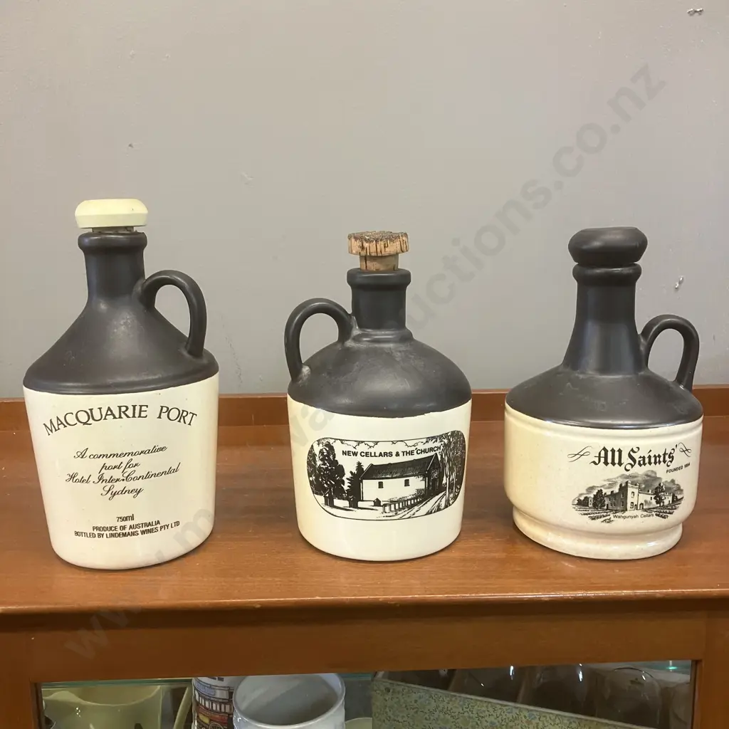 All Saints, Macquarie & Chateau Tahbilk Port Stoneware Jugs Image 1++