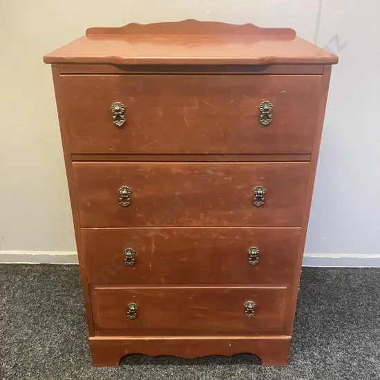 Vintage Farmers Fine Furniture 'Coronet' Four Drawer Tallboy. H98 W64 D45.5cm