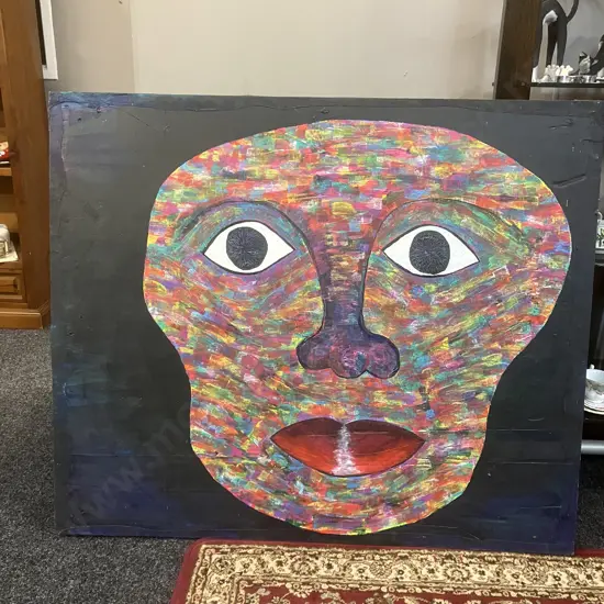 'The Face' Gemma Lopes Original Artwork - Acrylic On Recycled Pallet Top. H103 W123 D1cm