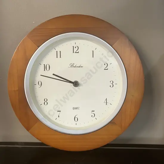 28cm Belvedere Quartz Wooden Framed Wall Clock