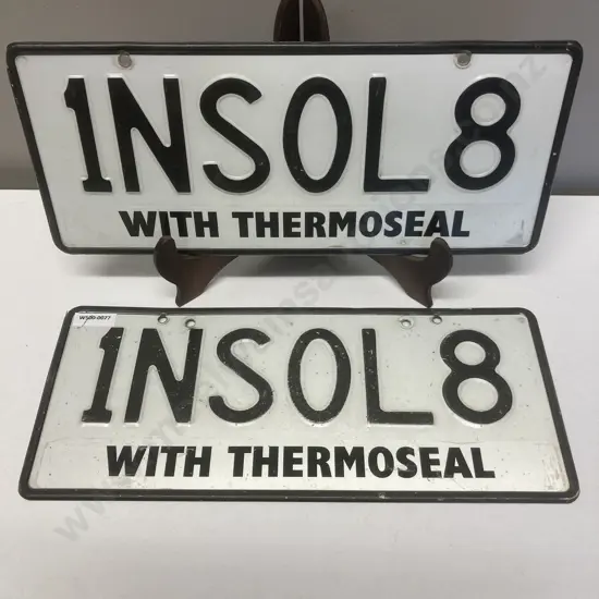 Pair of Personalised Number Plates '1NSOL8'
