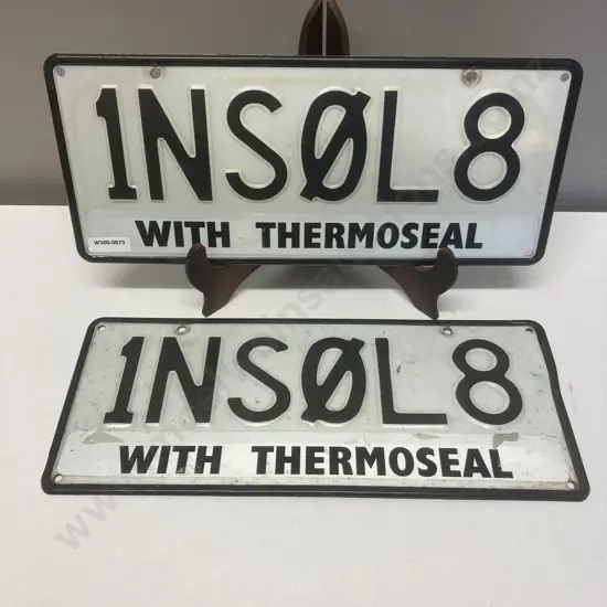 Pair of Personalised Number Plates '1NS0L8'