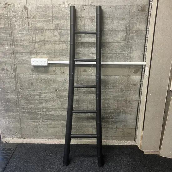 Black Bamboo Look Ladder - Plastic. H183cm