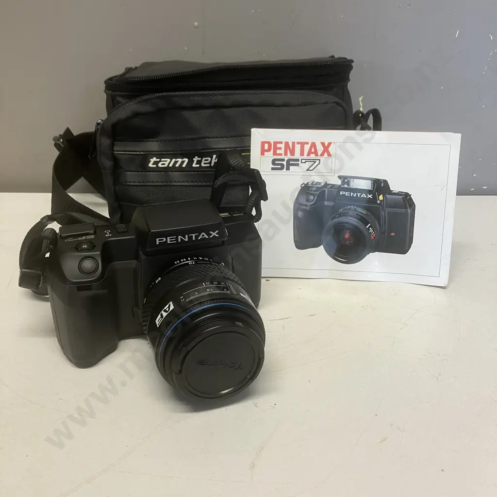 Pentax SF7 Film Camera, Tokina AF 35-70mm 1:3.5-4.6. 52 Japan With Manual and Bag Image 1++