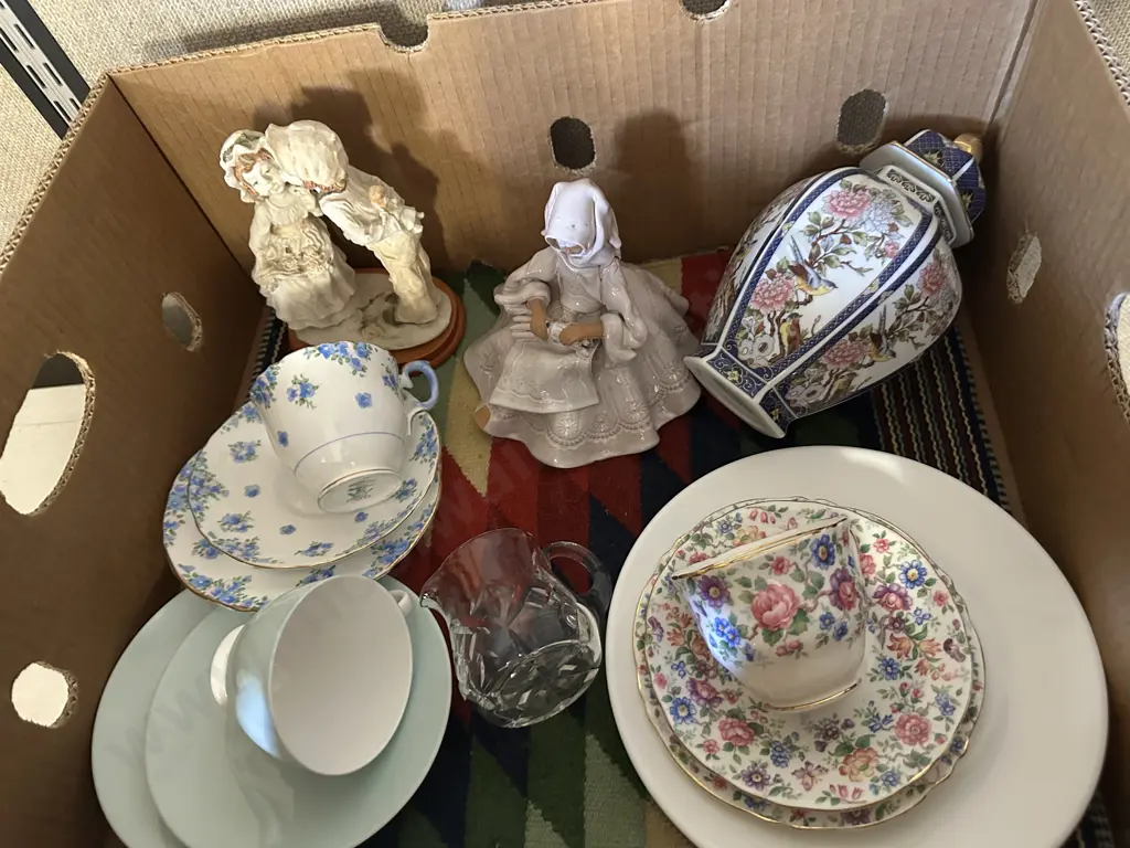 Assorted China Items Including Woven Multi Coloured Item Image 1++
