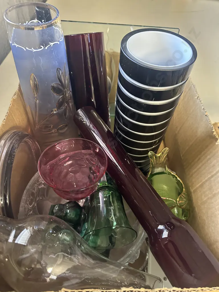 Assorted Glass Items Including Vases Image 1++