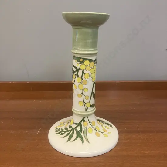 Moorcroft Pottery Wattle Pattern Candlestick. 20.5cm