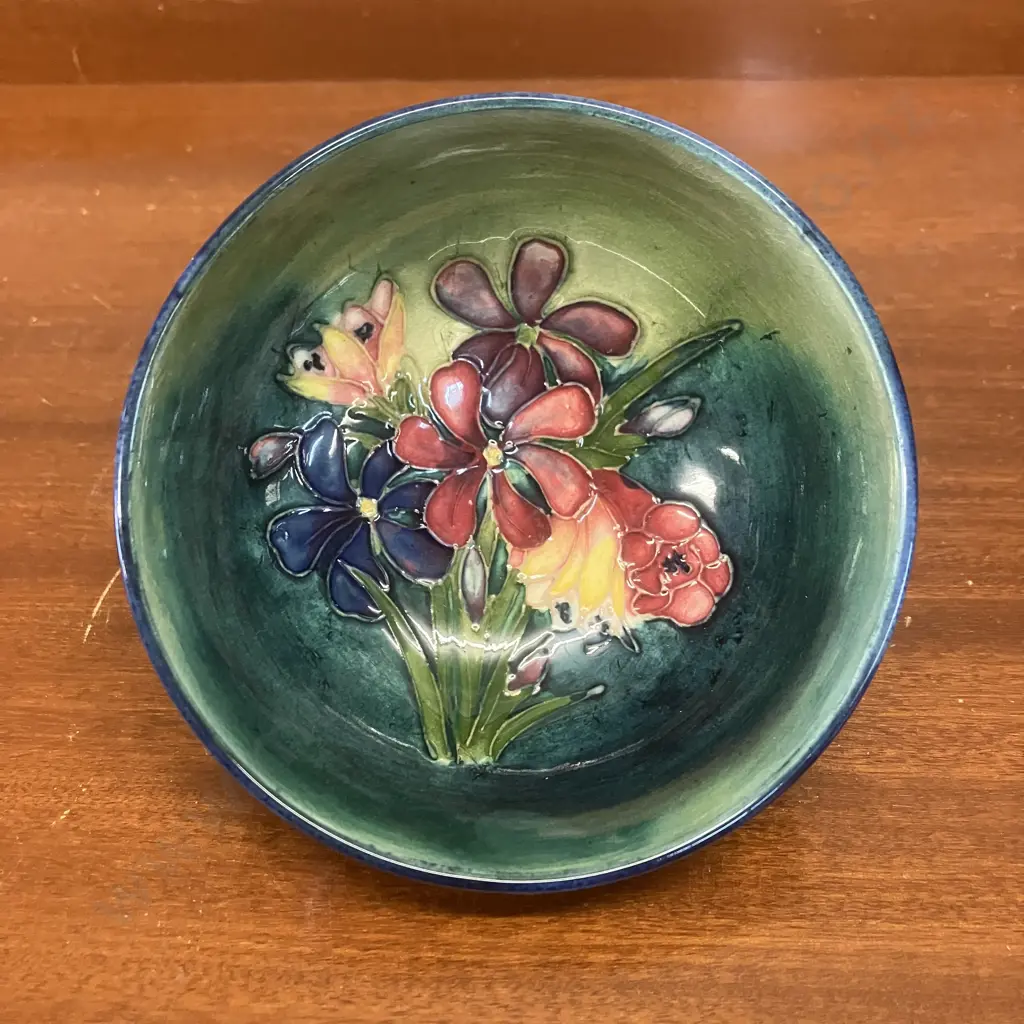 Moorcroft Pottery Spring Flowers Pattern Bowl. 5 x 11cm Image 1++