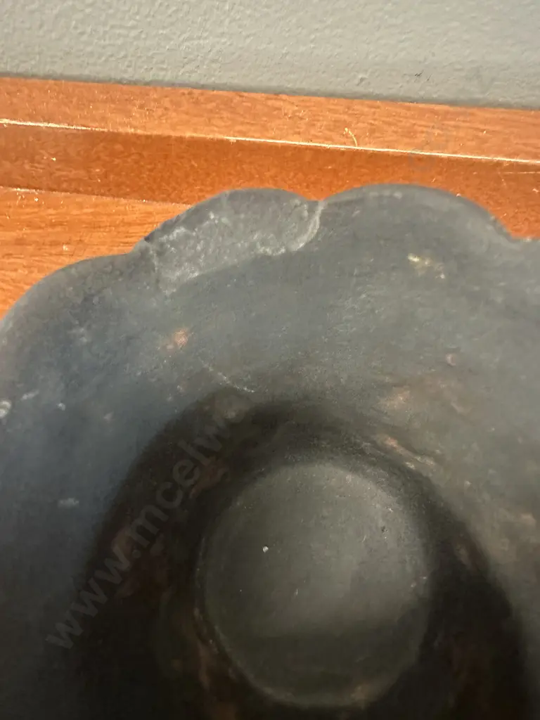 Wedgwood Black Basalt Vase H15cm With Flower Pot H7cm (as found) Image 1++