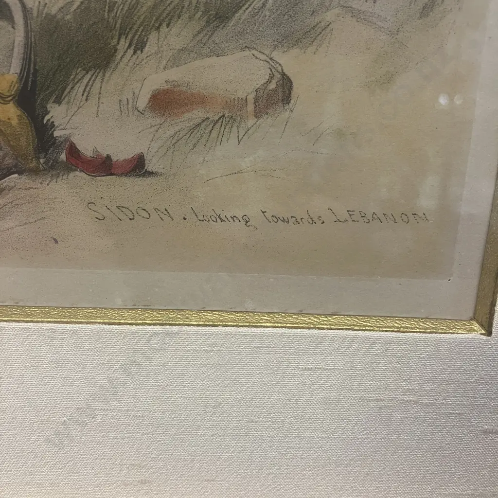Davis Roberts Sidon Lithograph -  Looking Toward Lebanon. Signed. 50 x 65cm Image 1++