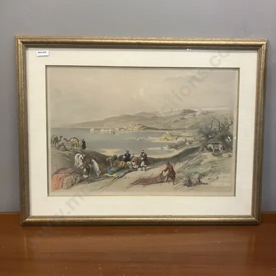 Davis Roberts Sidon Lithograph -  Looking Toward Lebanon. Signed. 50 x 65cm