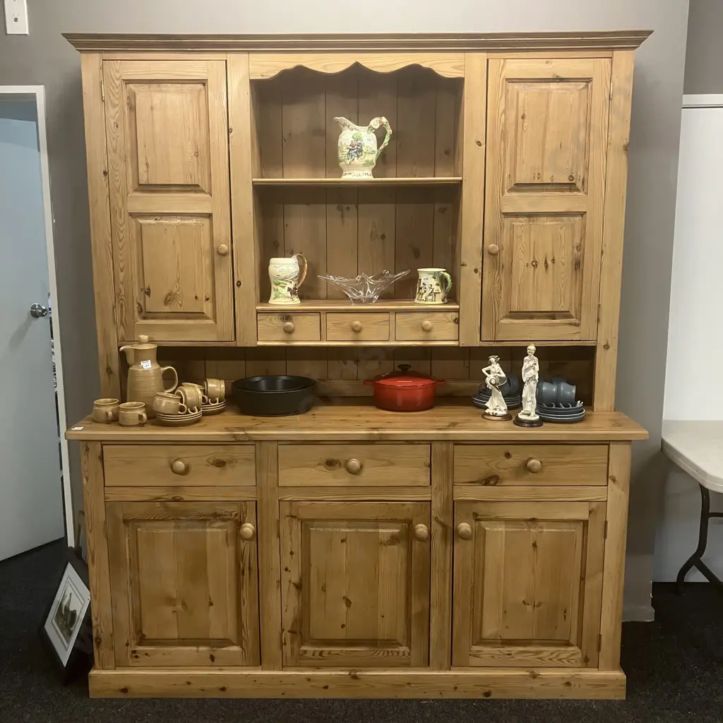 Traditional Baltic Pine Dresser - 2 Piece. H214 W183 D50cm Image 1++