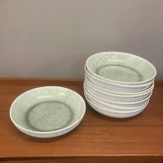 Set of 8 Tablekraft Vilamoura Verde Reactive Round Bowls. 5 x 23cm