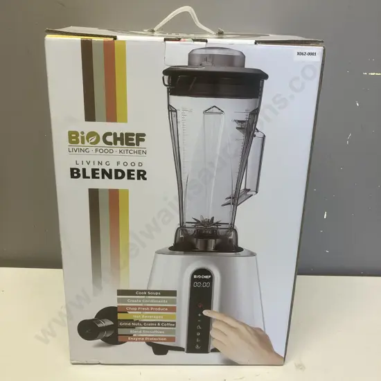 BioChef Living Food Blender White In Box With Manual & Recipe Book