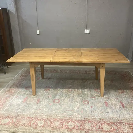 Wooden Rectangular Extension Dining Table With Single Extension. H75 W159.5 / 216.5 D95cm