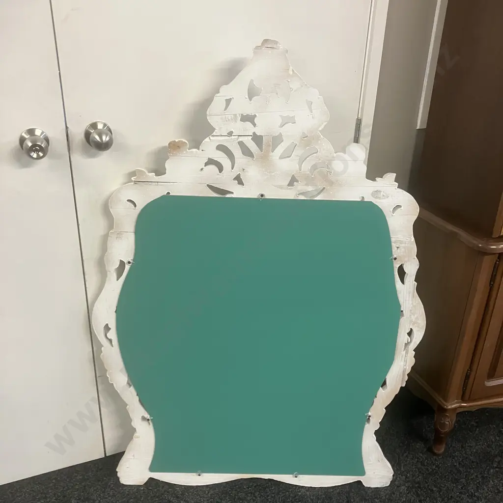 Baroque Style White Painted Wall Mirror. 130 x 91cm Image 1++