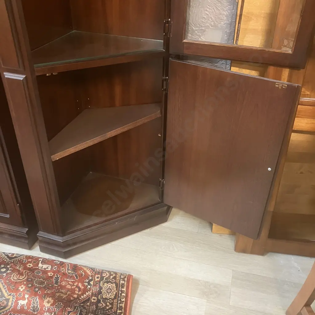 Mahogany Corner Display Cabinet With Astragal Doors. Adjustable Glass Shelves. H200 W59.5 D38cm Image 1++
