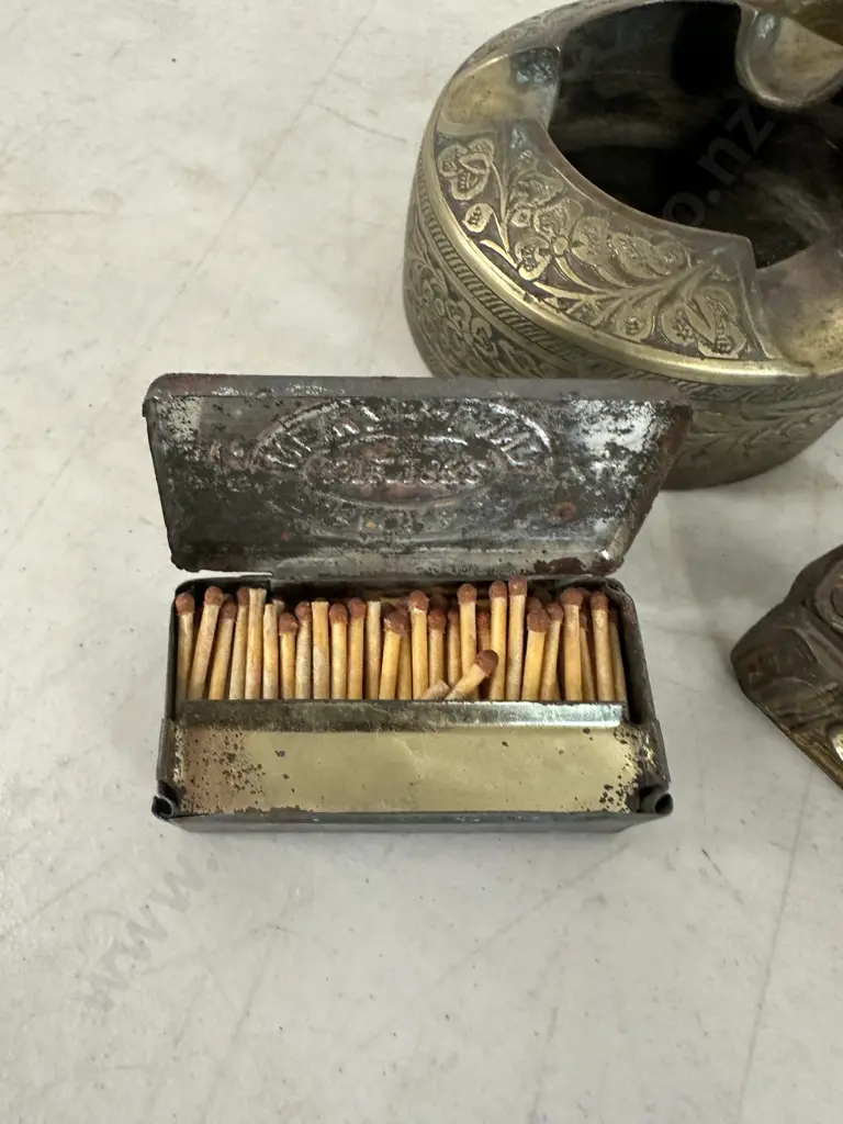 Selection Of Brass Items Etc Including Vintage Match Box Image 1++