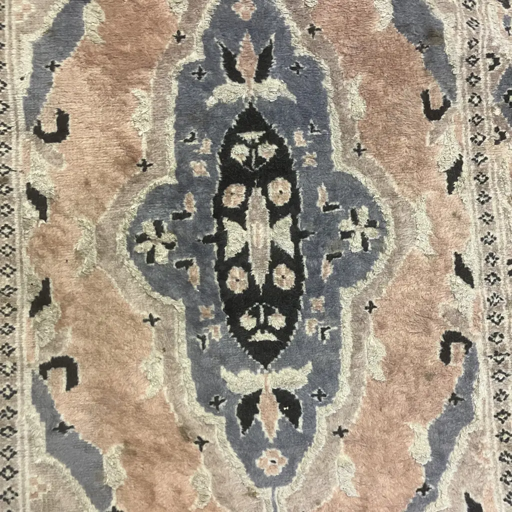 Bokhara Pakistan Pure Wool Rug - Pinks & Blues 101 x 62cm Image 1++