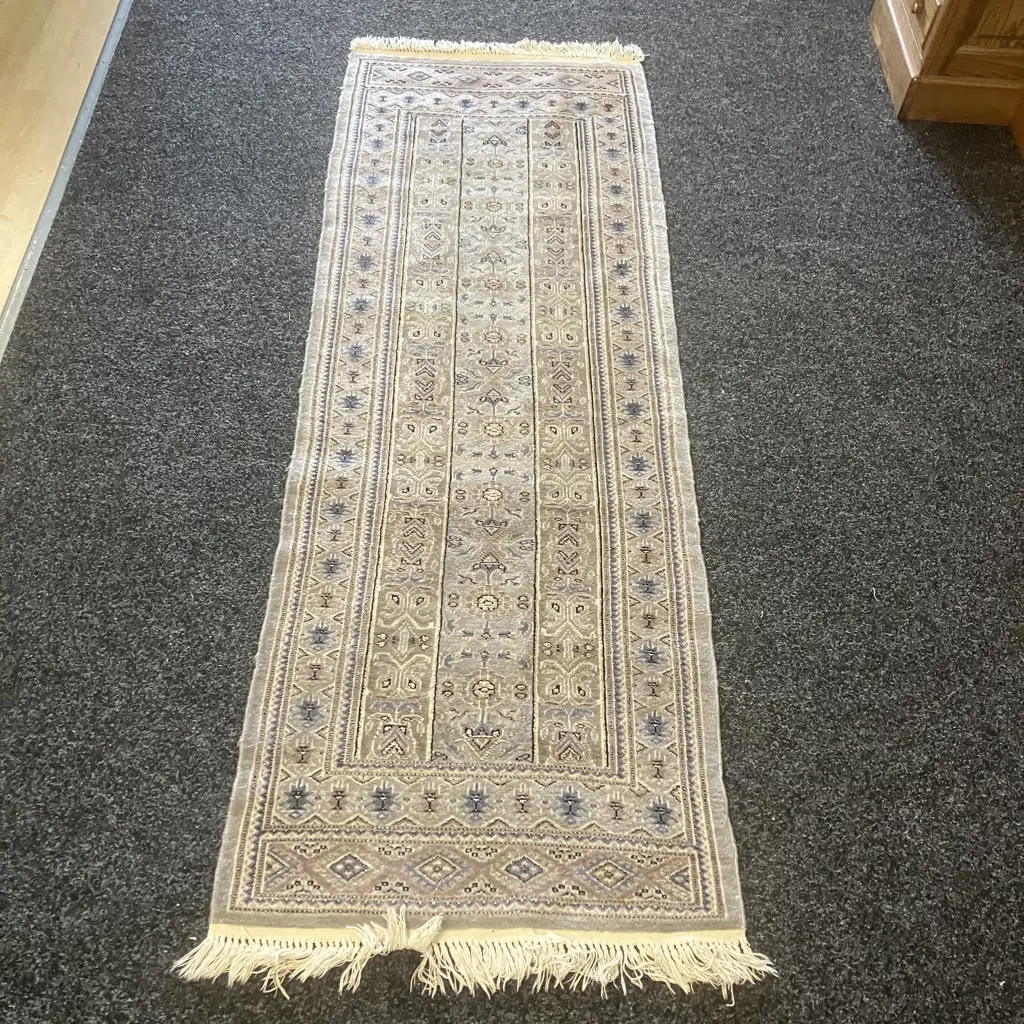 Floor Runner - Grey & Blue Tones 192 x 66cm Image 1++