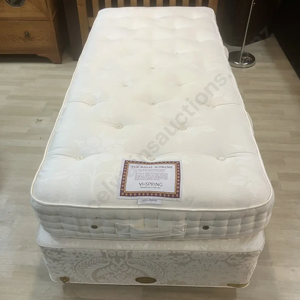 London Bedding Co The Regal Supreme VI-Spring Single Mattress & Base On Wheels Image 1++
