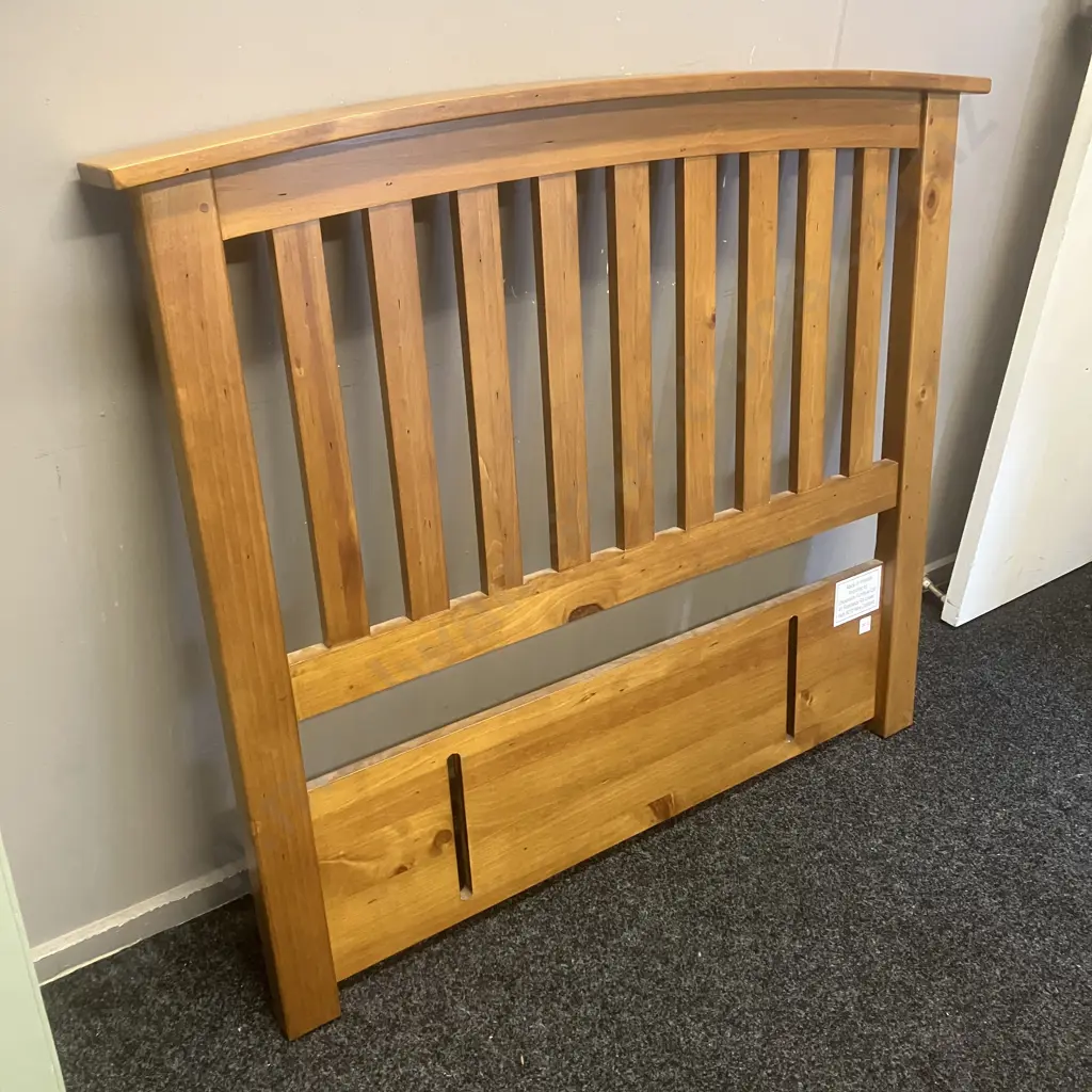 Debonaire Furniture (NZ) Wooden Slatted King Single Size Headboard With Curved Top. H105 W118 D10cm Image 1++